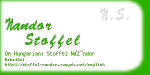 nandor stoffel business card